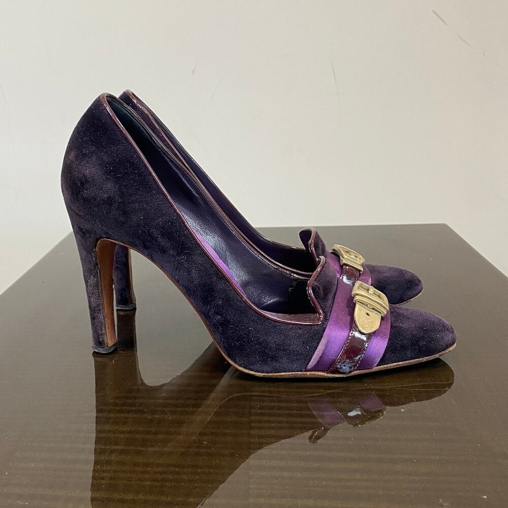 Gucci Purple Velvet Pumps Heels Women's 7.5B - Picture 3 of 11